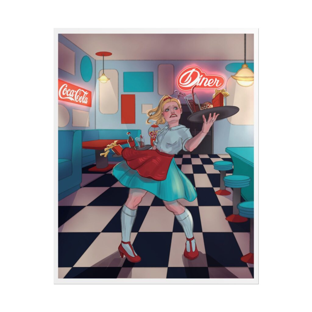 "Diner Rush" Rolled Poster